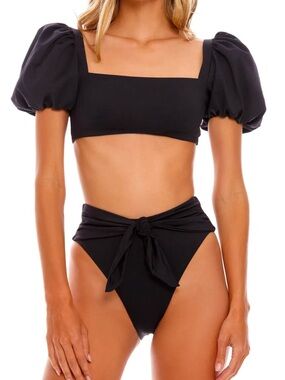 AGUA BENDITA CALISTA ESSENTIAL BLACK SWIMSUIT BIKINI TOP 2XL EUC $120